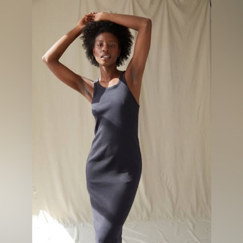 AMO L Long Rib Tank Dress